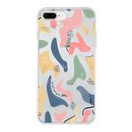 PrintiFy Apple iPhone 8 Plus ile Uyumlu Kapak Abstract Tasarımlı 1mm Fit Şeffaf Silikon Kılıf