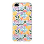 PrintiFy Apple iPhone 8 Plus ile Uyumlu Kapak Memphis Desen - 2 Tasarımlı 1mm Fit Şeffaf Silikon Kılıf