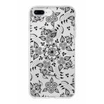 PrintiFy Apple iPhone 8 Plus ile Uyumlu Kapak Nostalji Desen - B Tasarımlı 1mm Fit Şeffaf Silikon Kılıf