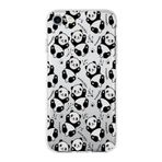 PrintiFy Apple iPhone 8 Plus ile Uyumlu Kapak Panda Tasarımlı 1mm Fit Şeffaf Silikon Kılıf