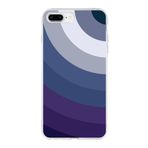 PrintiFy Apple iPhone 8 Plus ile Uyumlu Kapak Renk Cümbüşü E Tasarımlı 1mm Fit Şeffaf Silikon Kılıf Mavi