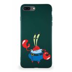 PrintiFy Apple Iphone 8 Plus Soft Premier Kapak Bay Yengeç Tasarımlı Silikon Kılıf - Yeşil