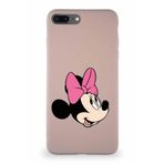PrintiFy Apple iPhone 8 Plus Soft Premier Kapak Minnie Mouse-a Tasarımlı Silikon Kılıf - Pudra