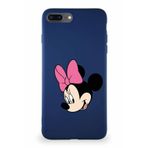 PrintiFy Apple iPhone 8 Plus Soft Premier Kapak Minnie Mouse-b Tasarımlı Silikon Kılıf - Lacivert
