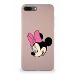 Printify Apple Iphone 8 Plus Soft Premier Kapak Minnie Mouse-B Tasarımlı Silikon Kılıf - Pudra