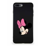PrintiFy Apple iPhone 8 Plus Soft Premier Kapak Minnie Mouse-b Tasarımlı Silikon Kılıf - Siyah