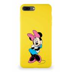 PrintiFy Apple iPhone 8 Plus Soft Premier Kapak Minnie Mouse-d Tasarımlı Silikon Kılıf - Sarı