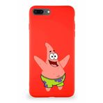 Printify Apple Iphone 8 Plus Soft Premier Kapak Patrick Yıldız Tasarımlı Silikon Kılıf - Kırmızı