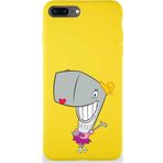 Printify Apple Iphone 8 Plus Soft Premier Kapak Pearl Yengeç Tasarımlı Silikon Kılıf - Sarı