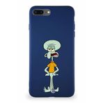 Printify Apple Iphone 8 Plus Soft Premier Kapak Squidward Dokunaç Tasarımlı Silikon Kılıf - Lacivert