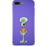 Printify Apple Iphone 8 Plus Soft Premier Kapak Squidward Dokunaç Tasarımlı Silikon Kılıf - Mor