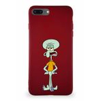 Printify Apple Iphone 8 Plus Soft Premier Kapak Squidward Dokunaç Tasarımlı Silikon Kılıf - Mürdüm