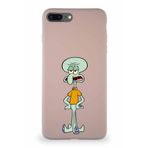 Printify Apple Iphone 8 Plus Soft Premier Kapak Squidward Dokunaç Tasarımlı Silikon Kılıf - Pudra
