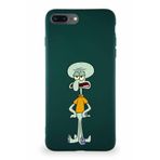 Printify Apple Iphone 8 Plus Soft Premier Kapak Squidward Dokunaç Tasarımlı Silikon Kılıf - Yeşil