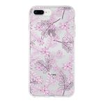 PrintiFy Apple iPhone 8 Plus Uyumlu Kapak Floral Pudra Tasarımlı Şeffaf Silikon Kılıf