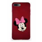 PrintiFy Apple iPhone 8 Plus Uyumlu Premier Kapak Minnie Mouse-c Tasarımlı Silikon Kılıf - Mürdüm