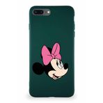 PrintiFy Apple iPhone 8 Plus Uyumlu Soft Premier Kapak Minnie Mouse-a Tasarımlı Silikon Kılıf Yeşil