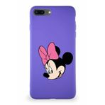 PrintiFy Apple iPhone 8 Plus Uyumlu Soft Premier Kapak Minnie Mouse-b Tasarımlı Silikon Kılıf - Mor