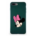 PrintiFy Apple iPhone 8 Plus Uyumlu Soft Premier Kapak Minnie Mouse-b Tasarımlı Silikon Kılıf - Yeşil