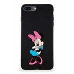 PrintiFy Apple iPhone 8 Plus Uyumlu Soft Premier Kapak Minnie Mouse-d Tasarımlı Silikon Kılıf - Siyah