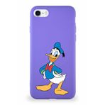 Printify Apple Iphone 8 Soft Premier Kapak Donald Duck-C Tasarımlı Silikon Kılıf - Mor
