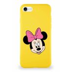 PrintiFy Apple iPhone 8 Soft Premier Kapak Minnie Mouse-c Tasarımlı Silikon Kılıf - Sarı