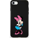 Printify Apple Iphone 8 Soft Premier Kapak Minnie Mouse-D Tasarımlı Silikon Kılıf - Siyah