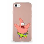 Printify Apple Iphone 8 Soft Premier Kapak Patrick Yıldız Tasarımlı Silikon Kılıf - Pudra