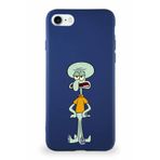 Printify Apple Iphone 8 Soft Premier Kapak Squidward Dokunaç Tasarımlı Silikon Kılıf - Lacivert