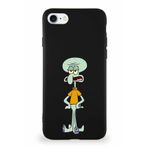 Printify Apple Iphone 8 Soft Premier Kapak Squidward Dokunaç Tasarımlı Silikon Kılıf - Siyah