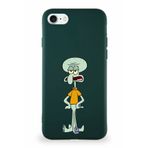 Printify Apple Iphone 8 Soft Premier Kapak Squidward Dokunaç Tasarımlı Silikon Kılıf - Yeşil