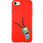 Printify Apple Iphone Se 2020 Soft Premier Kapak Plankton Tasarımlı Silikon Kılıf - Kırmızı