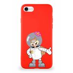 PrintiFy Apple Iphone Se 2020 Soft Premier Kapak Sandy Tasarımlı Silikon Kılıf - Kırmızı