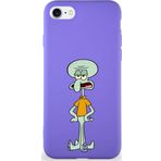 Printify Apple Iphone Se 2020 Soft Premier Kapak Squidward Dokunaç Tasarımlı Silikon Kılıf - Mor