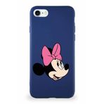 PrintiFy Apple iPhone Se 2022 Soft Premier Kapak Minnie Mouse-a Tasarımlı Silikon Kılıf - Lacivert