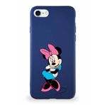 PrintiFy Apple iPhone Se 2022 Soft Premier Kapak Minnie Mouse-d Tasarımlı Silikon Kılıf - Lacivert