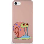Printify Apple Iphone Se 2022 Soft Premier Kapak Salyangoz Gary Tasarımlı Silikon Kılıf - Pudra