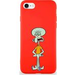 Printify Apple Iphone Se 2022 Soft Premier Kapak Squidward Dokunaç Tasarımlı Silikon Kılıf - Kırmızı