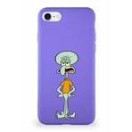 Printify Apple Iphone Se 2022 Soft Premier Kapak Squidward Dokunaç Tasarımlı Silikon Kılıf - Mor