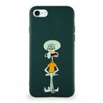 Printify Apple Iphone Se 2022 Soft Premier Kapak Squidward Dokunaç Tasarımlı Silikon Kılıf - Yeşil