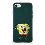 Printify Apple Iphone Se 2022 Soft Premier Kapak Sünger Bob Tasarımlı Silikon Kılıf - Yeşil