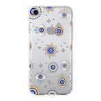 PrintiFy Apple iPhone SE ile Uyumlu 1mm Slim Fit Nazar Boncuğu 5 Baskılı Şeffaf Kılıf