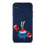 Printify Apple Iphone X Soft Premier Kapak Bay Yengeç Tasarımlı Silikon Kılıf - Lacivert