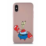 Printify Apple Iphone X Soft Premier Kapak Bay Yengeç Tasarımlı Silikon Kılıf - Pudra