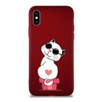 Printify Apple Iphone X Soft Premier Kapak Coolcat Tasarımlı Silikon Kılıf - Mürdüm