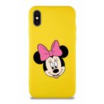 PrintiFy Apple iPhone X Soft Premier Kapak Minnie Mouse-c Tasarımlı Silikon Kılıf - Sarı
