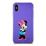 PrintiFy Apple iPhone X Soft Premier Kapak Minnie Mouse-d Tasarımlı Silikon Kılıf - Mor