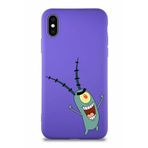 Printify Apple Iphone X Soft Premier Kapak Plankton Tasarımlı Silikon Kılıf - Mor