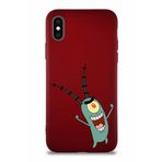 Printify Apple Iphone X Soft Premier Kapak Plankton Tasarımlı Silikon Kılıf - Mürdüm