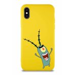 Printify Apple Iphone X Soft Premier Kapak Plankton Tasarımlı Silikon Kılıf - Sarı